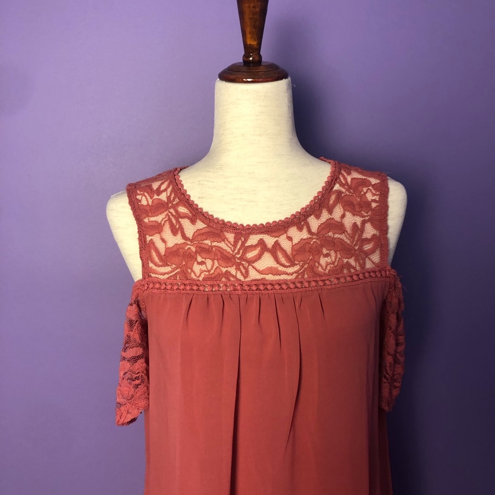 Preowned AS U Wish peach dress; small.